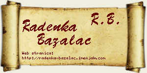 Radenka Bažalac vizit kartica